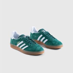 Adidas Gazelle Indoor Green and White Sneakers $100